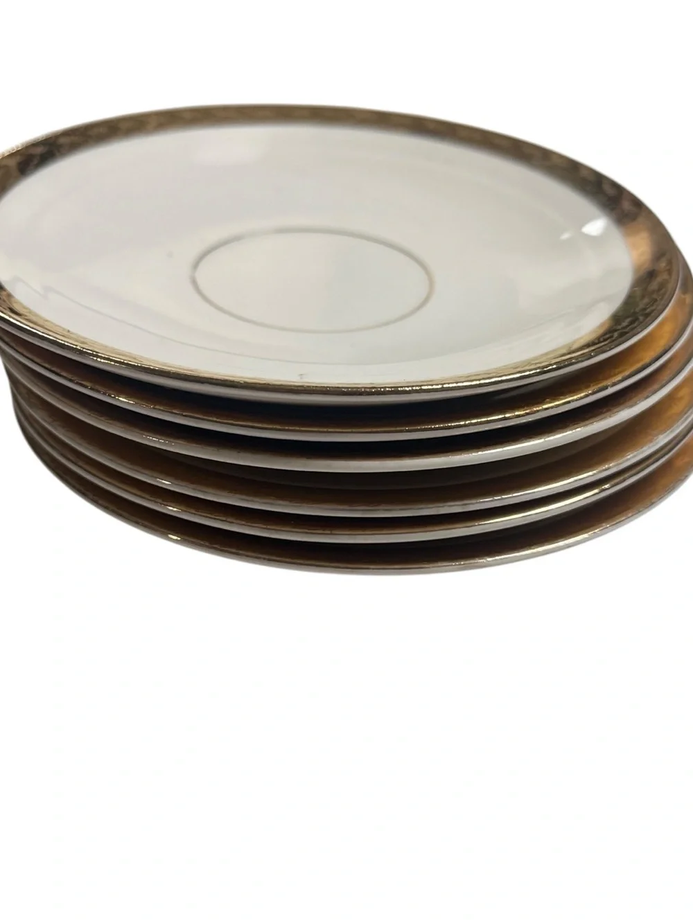 Vtg 30s 6 American Limoges Ivory Ware Saucer Plates 5.5